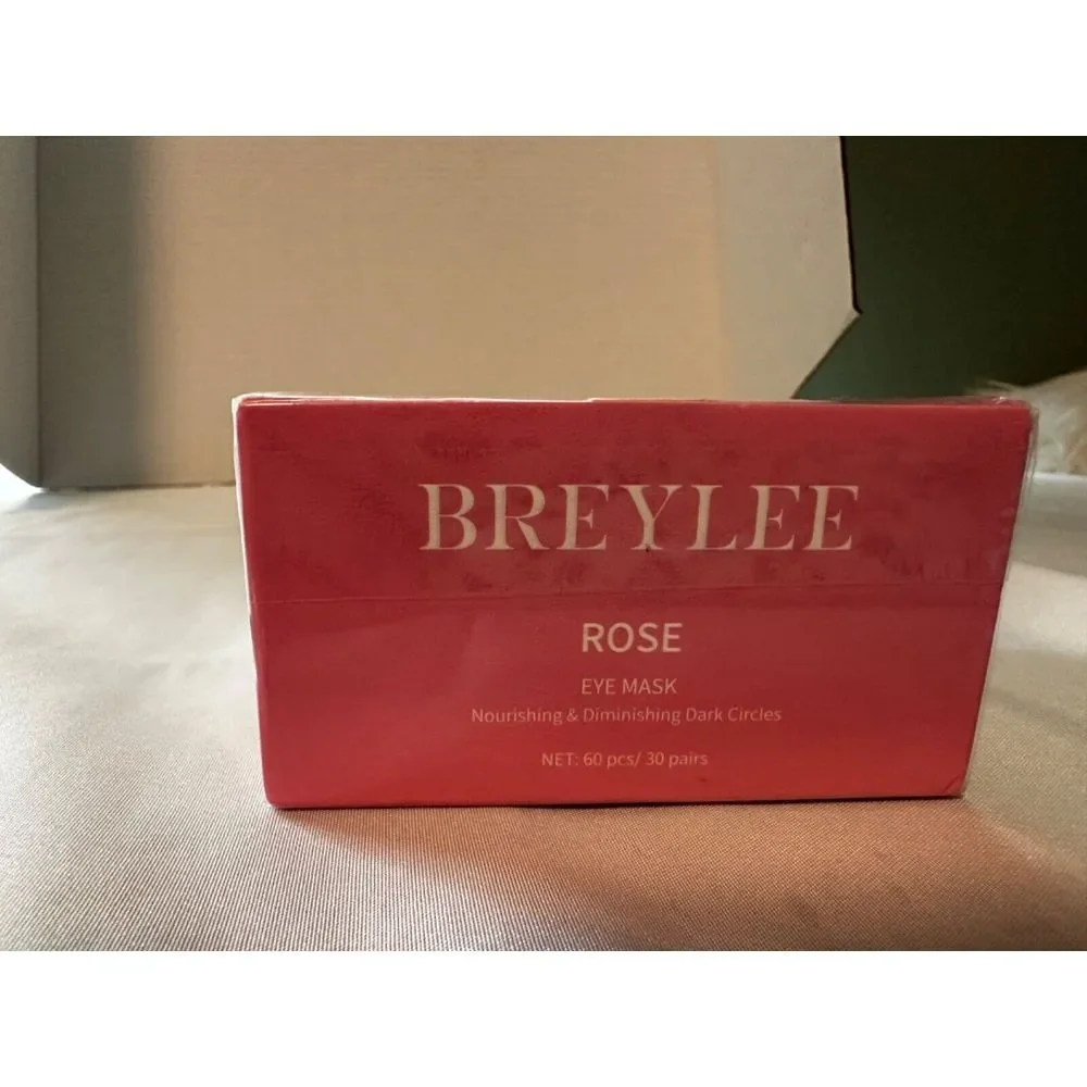 BREYLEE Pink Rose Eye Mask Puffy Eyes & Dark Circles 60 pcs (30 Pairs)‎